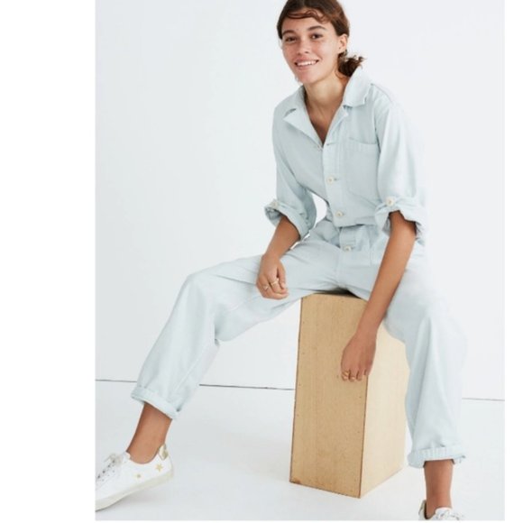 Madewell Pants - 🎉 HOST PICK 🎉 EUC Madewell x As Ever Dawn Mist Blue Coveralls Jumpsuit Size XL